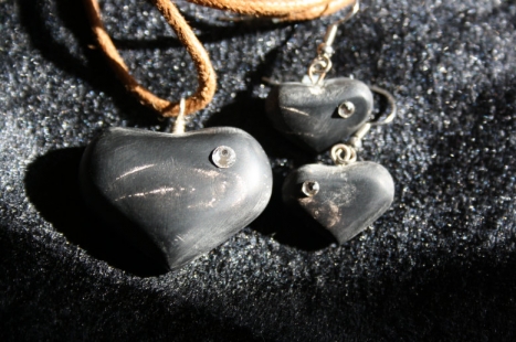 50-004-11-04- Set - buffelhorn med vit swarowski 825 kr